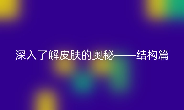 深入了解皮肤的奥秘——结构篇